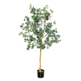 5.5 Feet Artificial Eucalyptus Tree with 517 Silver Dollar Leaves