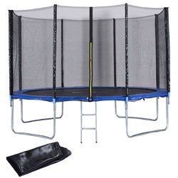 12' Trampoline with Net Ladder & Rain Cover