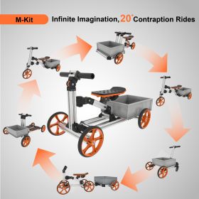 KidRock Buildable Kit 20 in 1 Kids Balance Bike No Pedal Toy for 1 to 6 Years Construction Construction Kit Kids Sit/Stand Scooter Most Popular M Kit