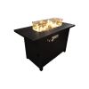 24" H Steel Propane Outdoor Fire Pit Table With Lid