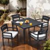 5-Piece Outdoor Patio Aluminum Furniture, Modern Dining Set