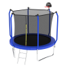 10FT Trampoline with Basketball Hoop, ASTM Approved Reinforced Type Outdoor Trampoline with Enclosure Net