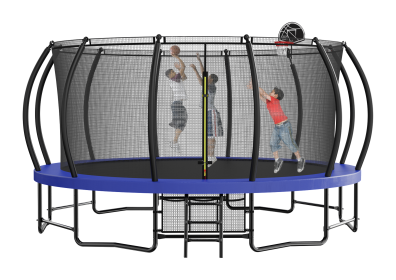 16FT Trampoline with Balance Bar & Basketball Hoop&Ball, 1.5MM Thickened Recreational Trampoline for Adults & Kids