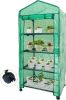 Mini Greenhouse,4 Tier Small Portable Greenhouses Kit with Caster Wheels and Roll-up Zipper PE Cover