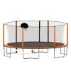 16FT Trampoline with Basketball Hoop pump and Ladder(Inner Safety Enclosure) with soccer goal orange