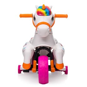 Unicorn stroller,Electric Toy Bike with Training Wheels for Kids 3-6,Colorful