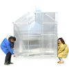 6.3'*10.2'*7' Polycarbonate Greenhouse, Heavy Duty Outdoor Aluminum Walk-in Green House Kit with Rain Gutter, Vent and Door for Backyard Garden