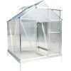 6.3'*6.2'*7' Polycarbonate Greenhouse, Heavy Duty Outdoor Aluminum Walk-in Green House Kit with Rain Gutter, Vent and Door for Backyard Garden