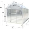 6.3'*10.2'*7' Polycarbonate Greenhouse, Heavy Duty Outdoor Aluminum Walk-in Green House Kit with Rain Gutter, Vent and Door for Backyard Garden