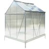 6.3'*6.2'*7' Polycarbonate Greenhouse, Heavy Duty Outdoor Aluminum Walk-in Green House Kit with Rain Gutter, Vent and Door for Backyard Garden