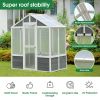 Greenhouse, Wooden Greenhouse Polycarbonate Garden Shed for Plants, 76''x48''x86'' Walk-in Outdoor Plant Gardening Greenhouse for Patio Backyard Lawn