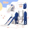 Toddler Slide and Swing Set 5 in 1, Kids Playground Climber Slide Playset with Basketball Hoop Freestanding Combination for Babies Indoor & Outdoor