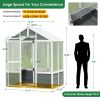 Greenhouse, Wooden Greenhouse Polycarbonate Garden Shed for Plants, 76''x48''x86'' Walk-in Outdoor Plant Gardening Greenhouse for Patio Backyard Lawn