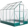 6' x 8' x 7' Walk-in Plant Polycarbonate Greenhouse Hobby Greenhouse for Backyard/Outdoor with Temperature Controlled Window