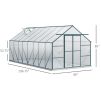 16' x 8' Walk-in Greenhouse Aluminum Greenhouse Polycarbonate Kit