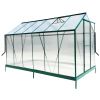 6.3'*12.2'*7' Polycarbonate Greenhouse, Heavy Duty Outdoor Aluminum Walk-in Green House Kit with Rain Gutter, Vent and Door for Backyard Garden