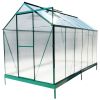 6.3'*12.2'*7' Polycarbonate Greenhouse, Heavy Duty Outdoor Aluminum Walk-in Green House Kit with Rain Gutter, Vent and Door for Backyard Garden