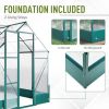 6' x 8' x 7' Walk-in Plant Polycarbonate Greenhouse Hobby Greenhouse for Backyard/Outdoor with Temperature Controlled Window