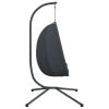 Hanging Egg Chair with Stand Anthracite Fabric and Steel