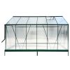 6.3'*12.2'*7' Polycarbonate Greenhouse, Heavy Duty Outdoor Aluminum Walk-in Green House Kit with Rain Gutter, Vent and Door for Backyard Garden