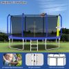 14FT Trampoline with Basketball Hoop, ASTM Approved Reinforced Type Outdoor Trampoline with Enclosure Net