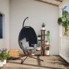 Hanging Egg Chair with Stand Anthracite Fabric and Steel