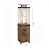 New Product Faux Woodgrain Tempered Glass Outdoor Propane Gas Fire Heater