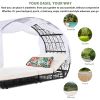 GO 90.55" Outdoor Patio Daybed with Curtain, Sunbed with Cushion and Colorful Pillow