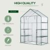 Outsunny 5' x 2.5' x 6.5' Mini Walk-in Greenhouse Kit, Portable Green House with 3 Tier Shleves, Roll-Up Door