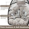 Egg Chair Hammock Chair Basket Hanging Swing Chair UV Resistant Cushion with Stand for Indoor Bedroom Outdoor Garden