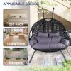 Double Swing Egg Chair with Stand Indoor Outdoor