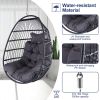 JESE Swing Hammock Egg Chairs Indoor Outdoor, UV Resistant Cushion Hanging Chair with Cup Holder