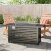 24" H Steel Propane Outdoor Fire Pit Table With Lid