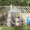 Outsunny 5' x 5' x 6' Mini Walk-in Greenhouse Kit, Portable Green House with 3 Tier Shleves, Roll-Up Door