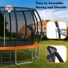 16FT Recreational Trampoline with Enclosure for Kids Adults, ASTM Approved, Outdoor Trampoline with Wind Stakes and Ladder for Kids Apex Series