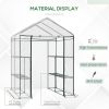 Outsunny 5' x 5' x 6' Mini Walk-in Greenhouse Kit, Portable Green House with 3 Tier Shleves, Roll-Up Door