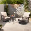 3 Pieces Patio Furniture Set, Outdoor Swivel Gliders Rocker, Wicker Patio Bistro Set with Rattan Rocking Chair