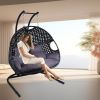 Double Swing Egg Chair with Stand Indoor Outdoor