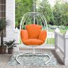 Hanging Egg Chair with Stand, Hammock Swing Chair with Hanging Kit,Orange