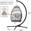 Egg Chair Hammock Chair Basket Hanging Swing Chair UV Resistant Cushion with Stand for Indoor Bedroom Outdoor Garden