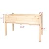 Raised Garden Bed Wood Patio Elevated Planter Box Kit with Stand for Outdoor Backyard Greenhouse