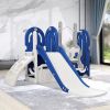 Toddler Slide and Swing Set 5 in 1, Kids Playground Climber Slide Playset with Basketball Hoop Freestanding Combination for Babies Indoor & Outdoor