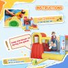 Outsunny Kids Inflatable Water Slide, 4-in-1 Bounce House Jumping Castle with 2 Slides, Climbing Wall, Trampoline, & Water Pool Area, Air Blower