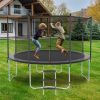 8FT Trampoline with Safety Enclosure Net, Outdoor Trampoline with Heavy Duty Jumping Mat and Spring Cover Padding for Kids and Adults