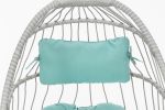 outdoor patio Wicker Hanging Chair Swing Chair Patio Egg Chair UV Resistant Blue cushion Aluminum frame