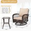 3 Pieces Patio Furniture Set, Outdoor Swivel Gliders Rocker, Wicker Patio Bistro Set with Rattan Rocking Chair