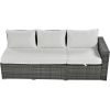 Outdoor 6-Piece All Weather PE Rattan Sofa Set, Garden Patio Wicker Sectional Furniture Set with Adjustable Seat, Storage Box