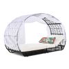 GO 90.55" Outdoor Patio Daybed with Curtain, Sunbed with Cushion and Colorful Pillow