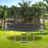 8FT Trampoline with Safety Enclosure Net, Outdoor Trampoline with Heavy Duty Jumping Mat and Spring Cover Padding for Kids and Adults