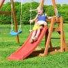 Wooden Swing Set with Slide;  Outdoor Playset Backyard Activity Playground Climb Swing Outdoor Play Structure for Toddlers;  Ready to Assemble Wooden